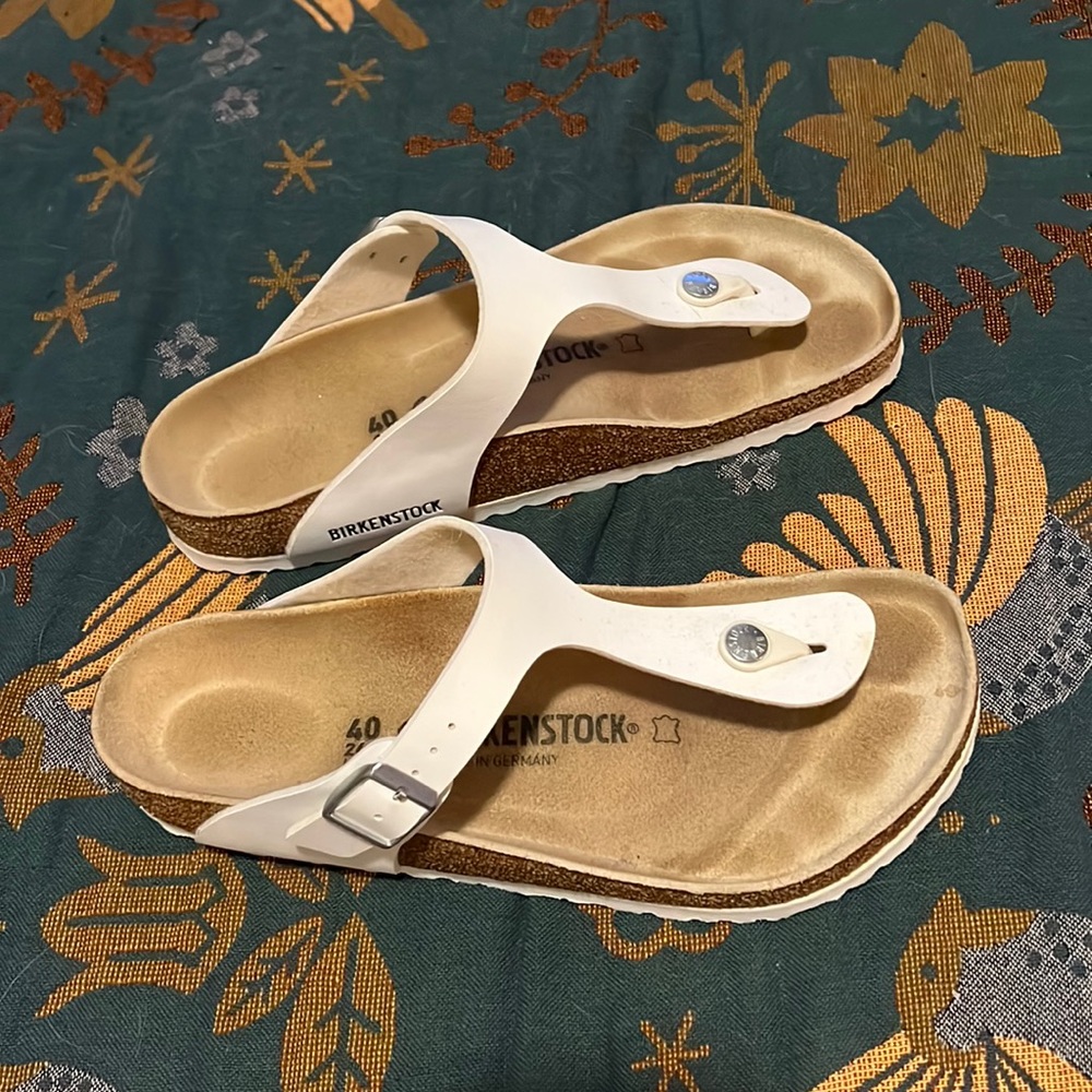SOLD White Birkenstock thong sandal